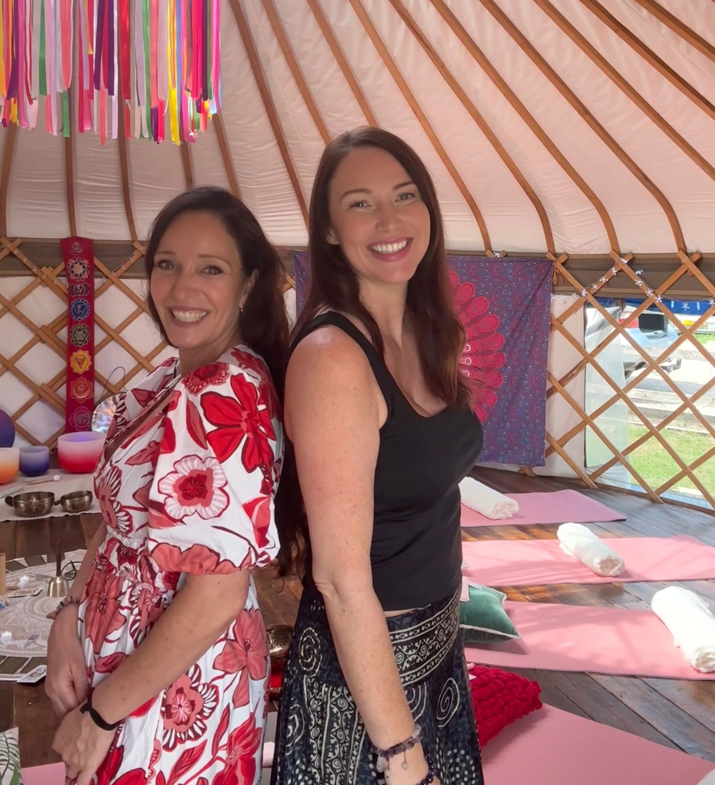 Gillian and Nicky co-facilitating a sound bath in Surrey